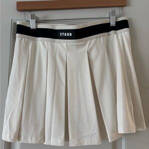 Staud White Pleated tennis Skirt